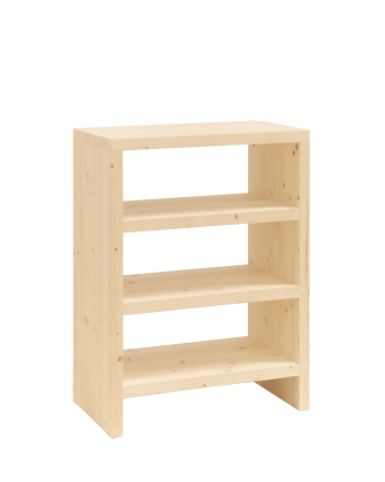 Solid wood shoe rack shelf in natural tone 80x60cm
