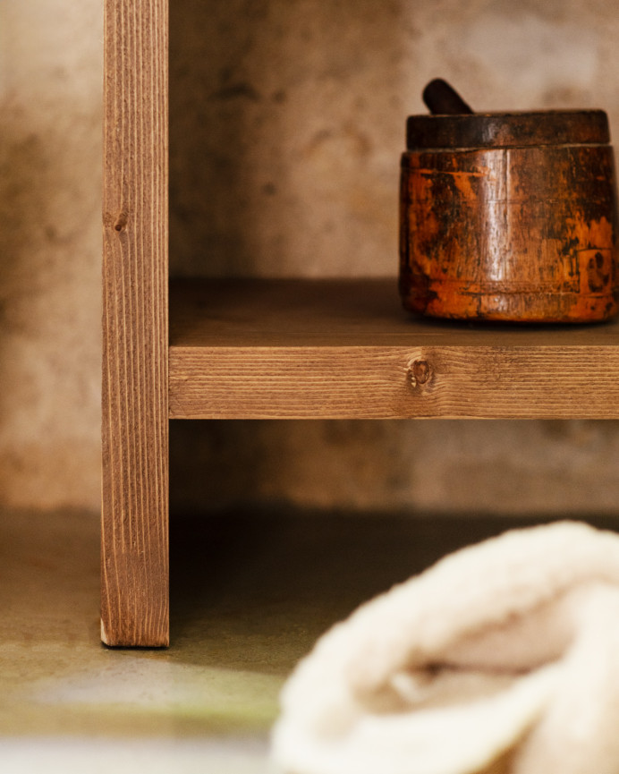 Solid wood dark oak shoe rack shelf 80x60cm