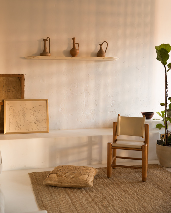 Rounded solid wood floating shelf natural tone various sizes