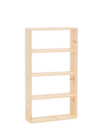 Solid wood natural tone shelf with 3 shelves