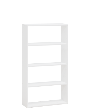 Solid wood shelf in white tone with 3 shelves.
