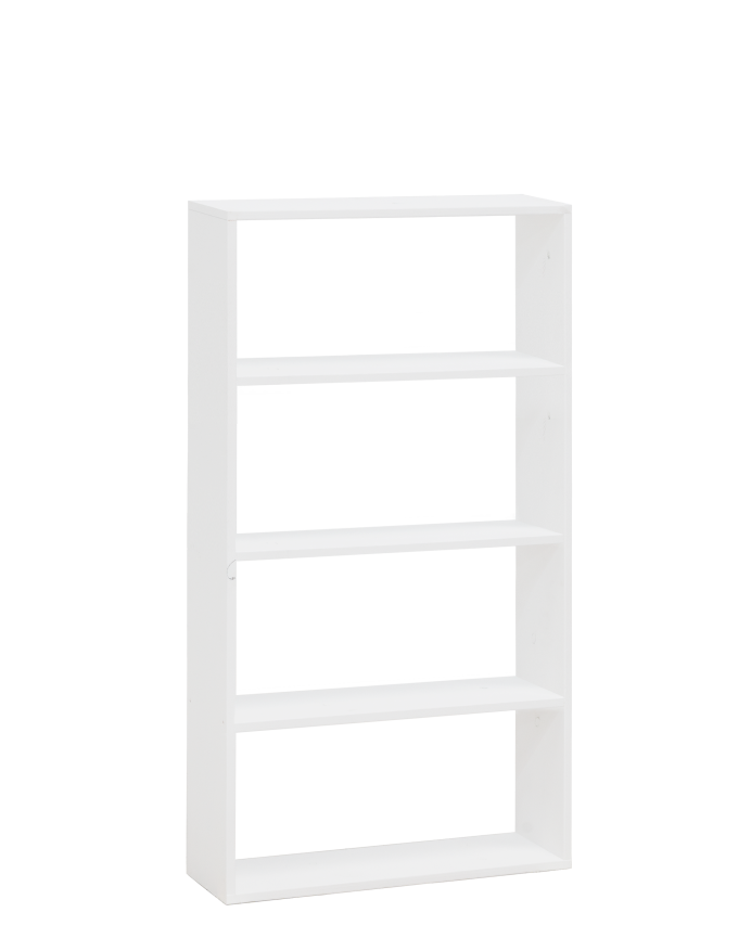 Solid wood shelf in white tone with 3 shelves.