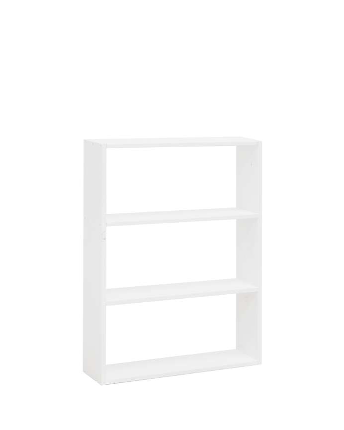 Solid wood bookshelf in white tone with 2 shelves