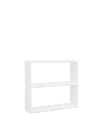 Solid wood shelf in white tone with 1 shelf.