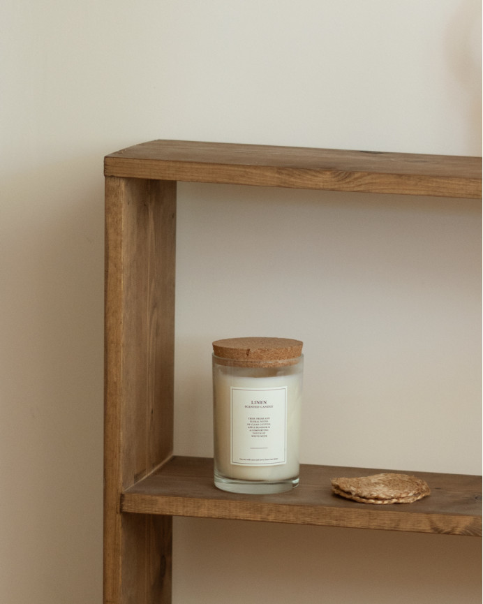 Solid dark oak wood shelf with 1 shelf