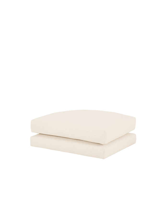 Roughly translating this from Spanish to English, it means:"Rough, broken white pouf of 97x78cm"
