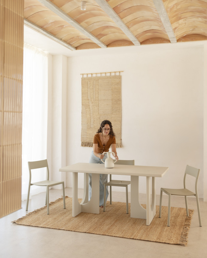 Microcement dining table in various sizes.