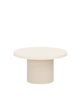 Round microcement coffee table in off-white color available in various sizes
