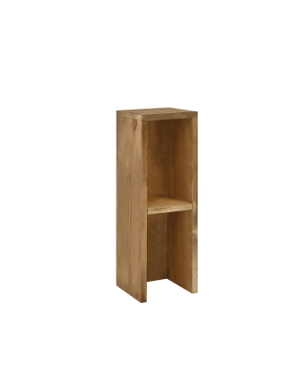 Solid dark oak bedside or side table measuring 60x20cm