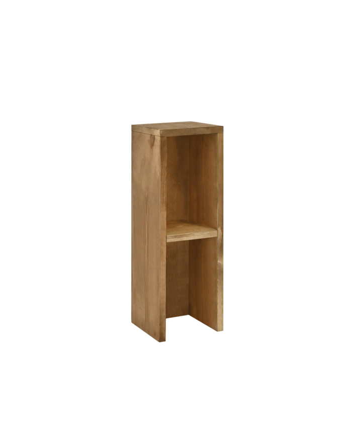 Solid dark oak bedside or side table measuring 60x20cm
