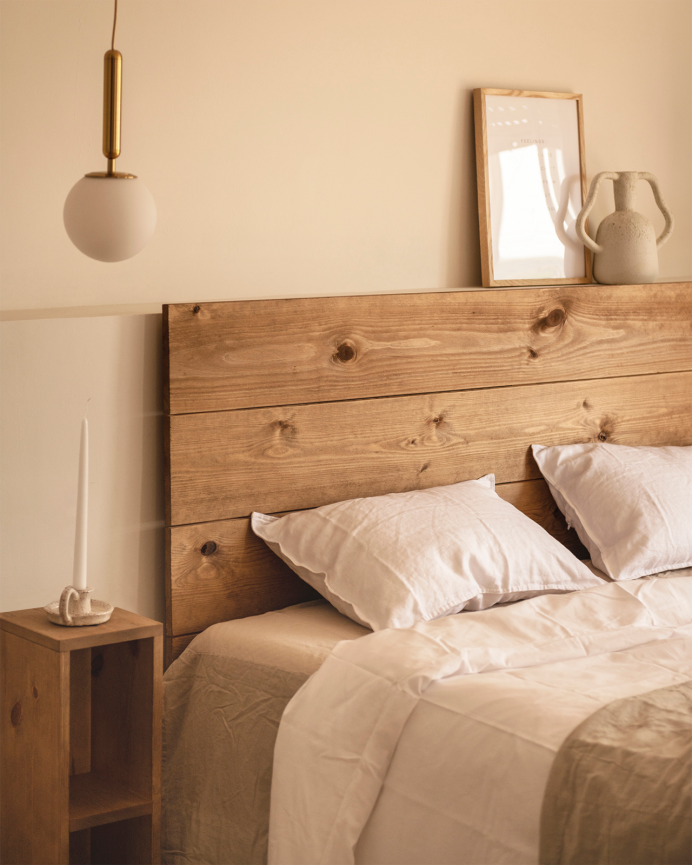 Solid dark oak bedside or side table measuring 60x20cm