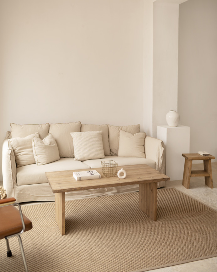 Solid wood dark oak finish coffee table 120x60cm
