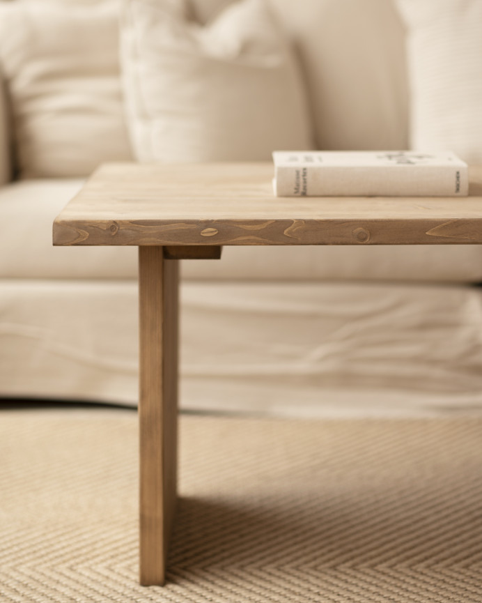 Solid wood dark oak finish coffee table 120x60cm