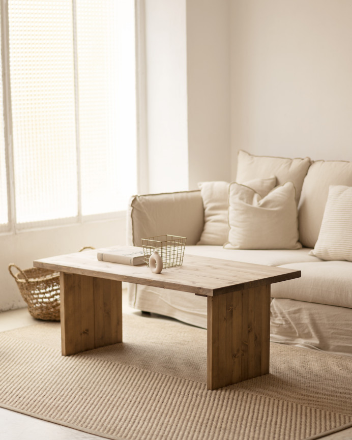 Solid wood dark oak finish coffee table 120x60cm