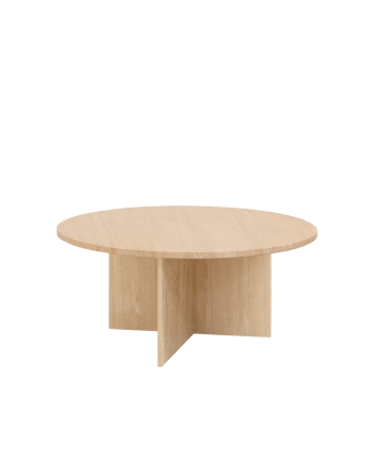 Round travertine marble coffee table in various sizes