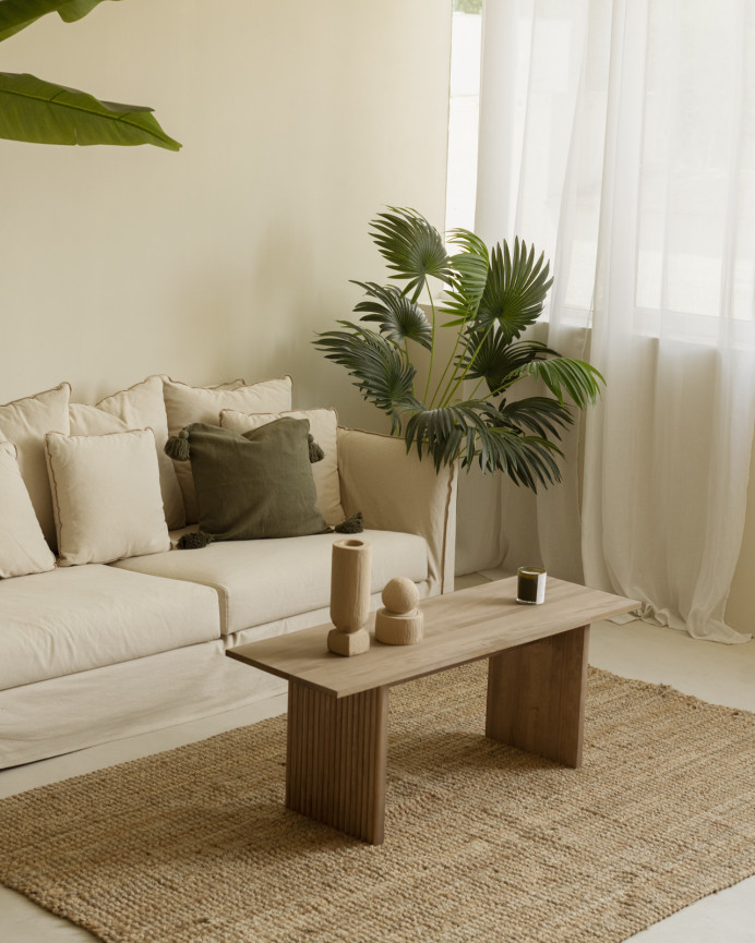 Solid wood dark oak coffee table measuring 120cm