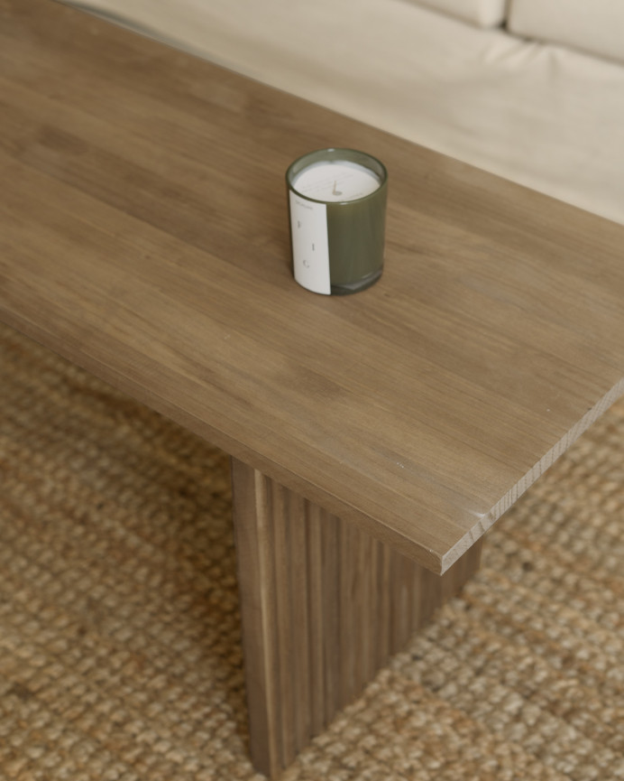 Solid wood dark oak coffee table measuring 120cm