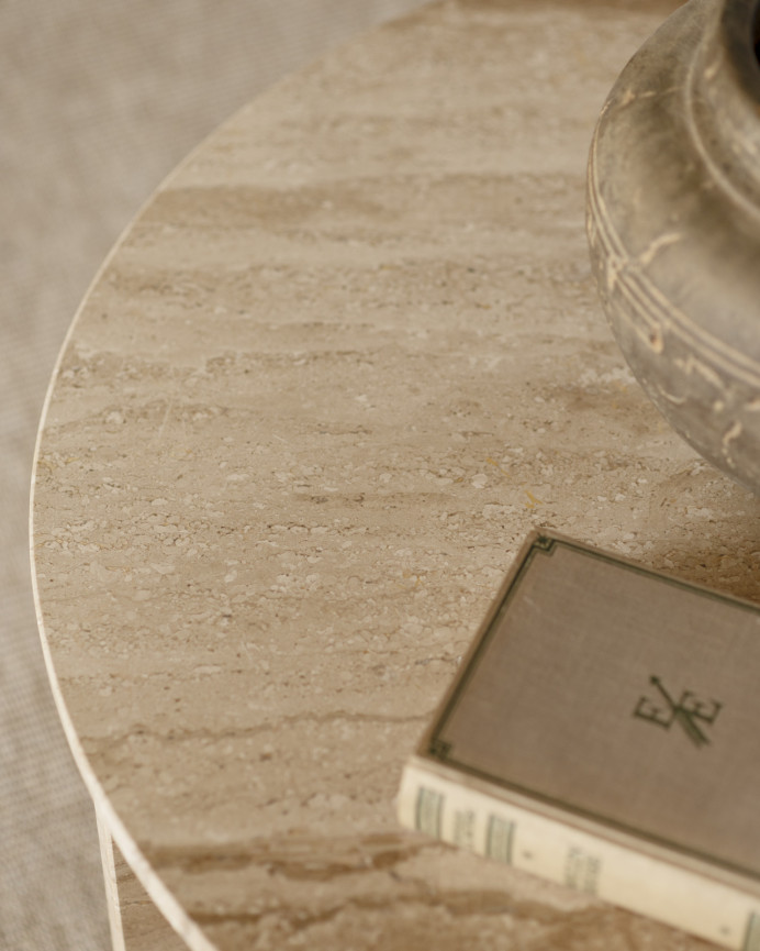 Round center table made of daino reale marble in various sizes.