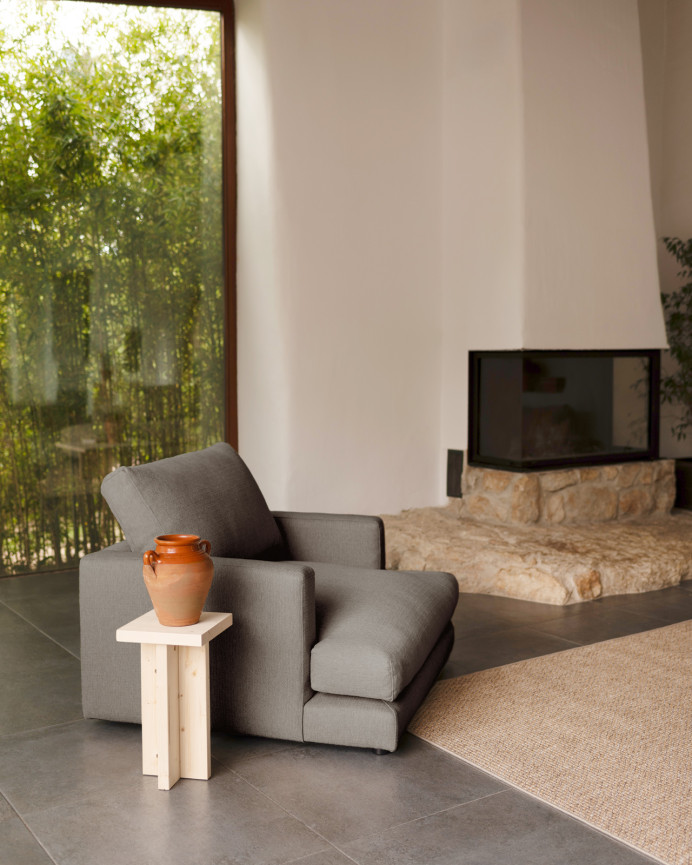 Dark grey armchair, 105cm.