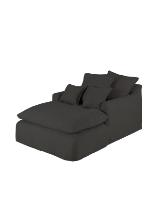 Blue cotton and linen armchair measuring 115x170cm.