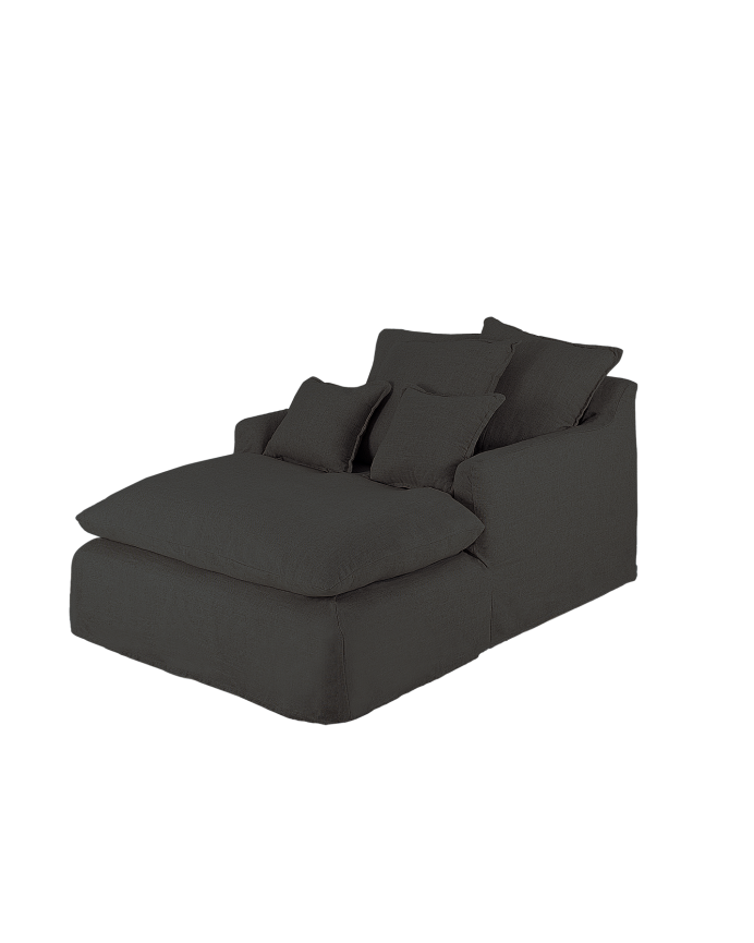 Blue cotton and linen armchair measuring 115x170cm.