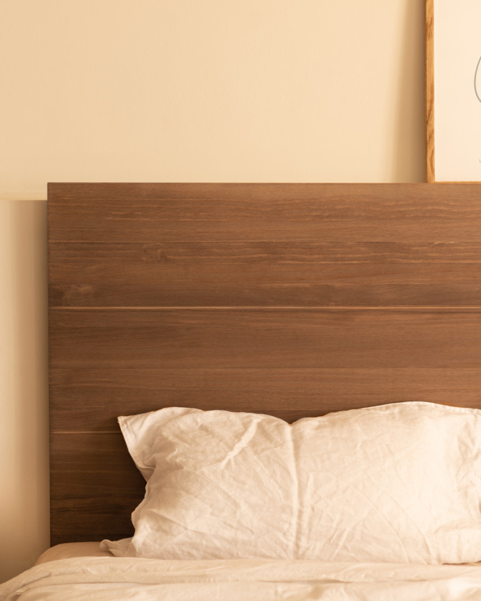 Solid dark oak wood headboard available in various sizes