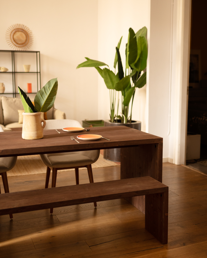 Solid walnut wood bench in various sizes