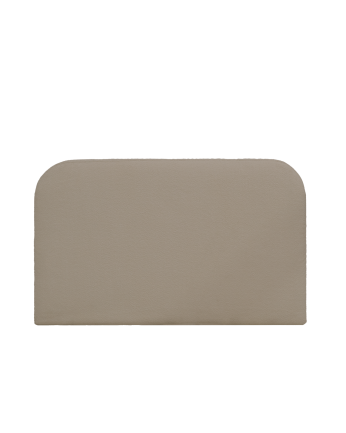 Upholstered headboard in removable brown bouclé fabric in various sizes.