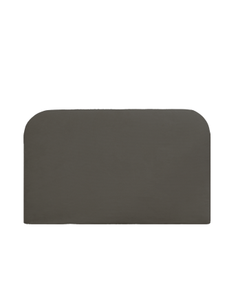 Upholstered dark gray velvet removable headboard available in various sizes