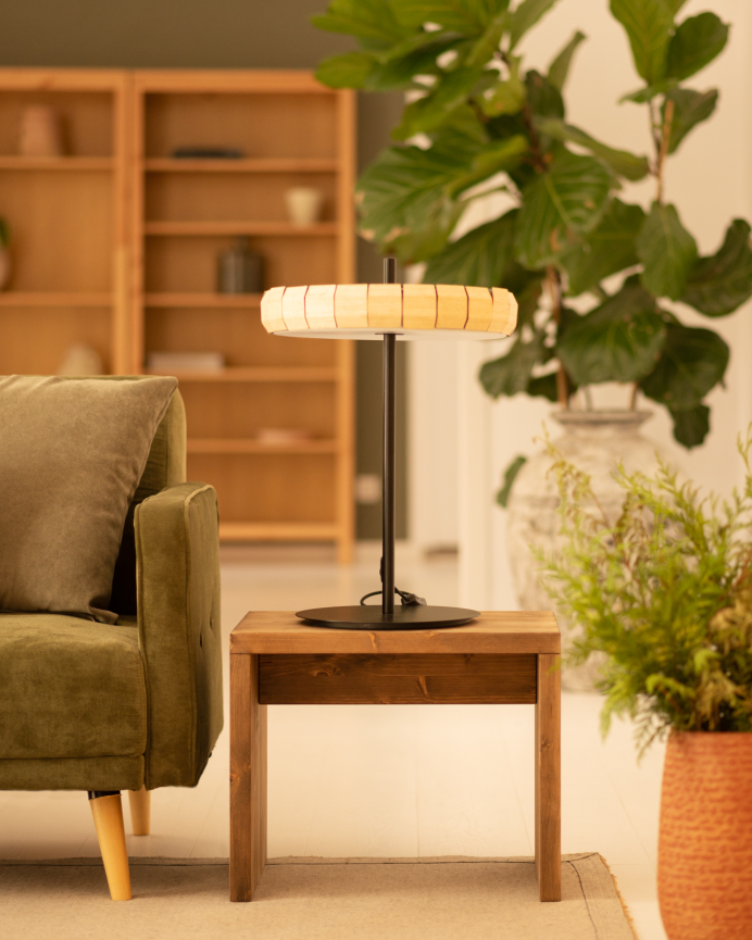 Solid dark oak wood side table / stool measuring 45x50cm.