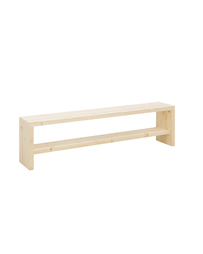 Solid wood shoemaker's bench in natural tone available in various sizes