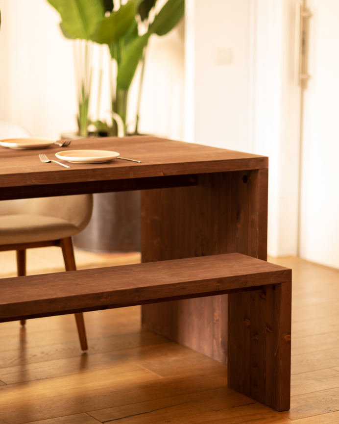 Solid walnut wood bench in various sizes