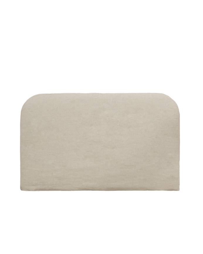 Beige linen headboard cover in various sizes