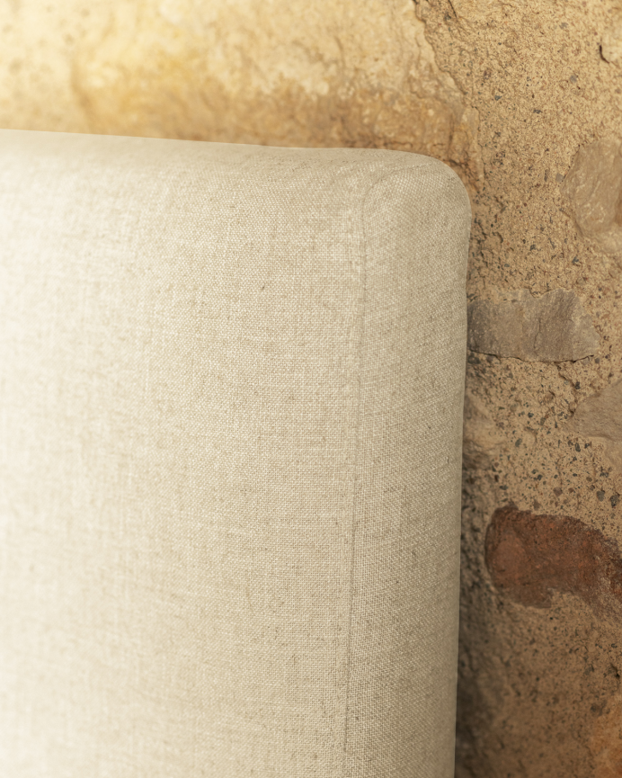 Upholstered headboard in removable white linen of various sizes