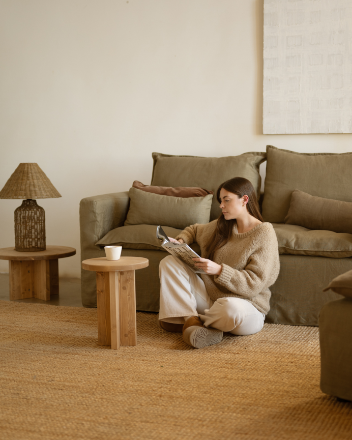 Removable straight modular cotton and linen sofa cover in green shade, measuring 196x96cm.