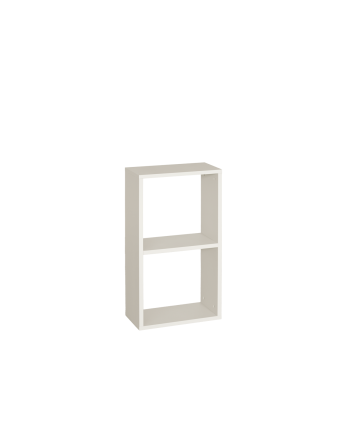 Wooden bookshelf lacquered in beige tone with 1 shelf