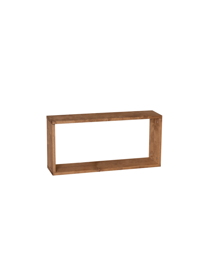 Solid wood auxiliary shelf in dark oak tone