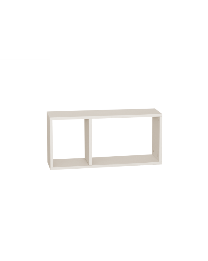 Auxiliary wooden shelf lacquered in beige tone with 1 divider.