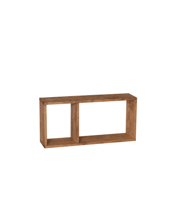 Solid wood auxiliary shelf in dark oak tone with 1 divider