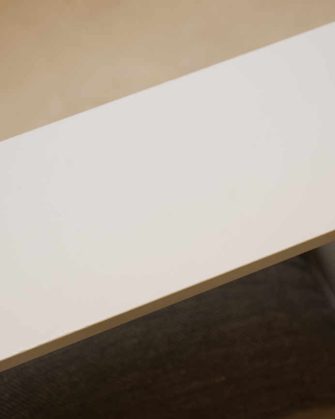 Auxiliary wooden shelf lacquered in a beige tone