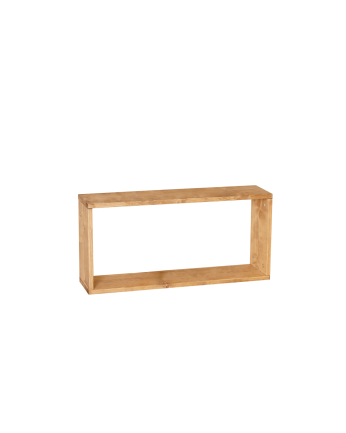 Solid wood auxiliary shelf in a medium oak tone