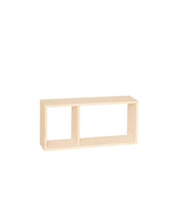 Solid wood natural tone storage rack with 1 divider