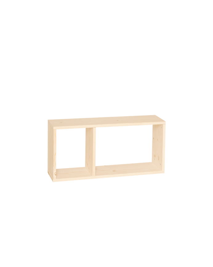Solid wood natural tone storage rack with 1 divider