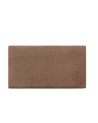 Upholstered headboard in brown color available in various sizes.