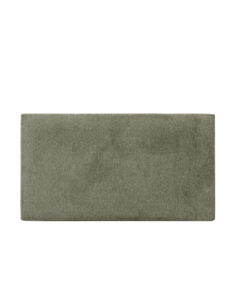 Upholstered headboard in green color, available in various sizes.