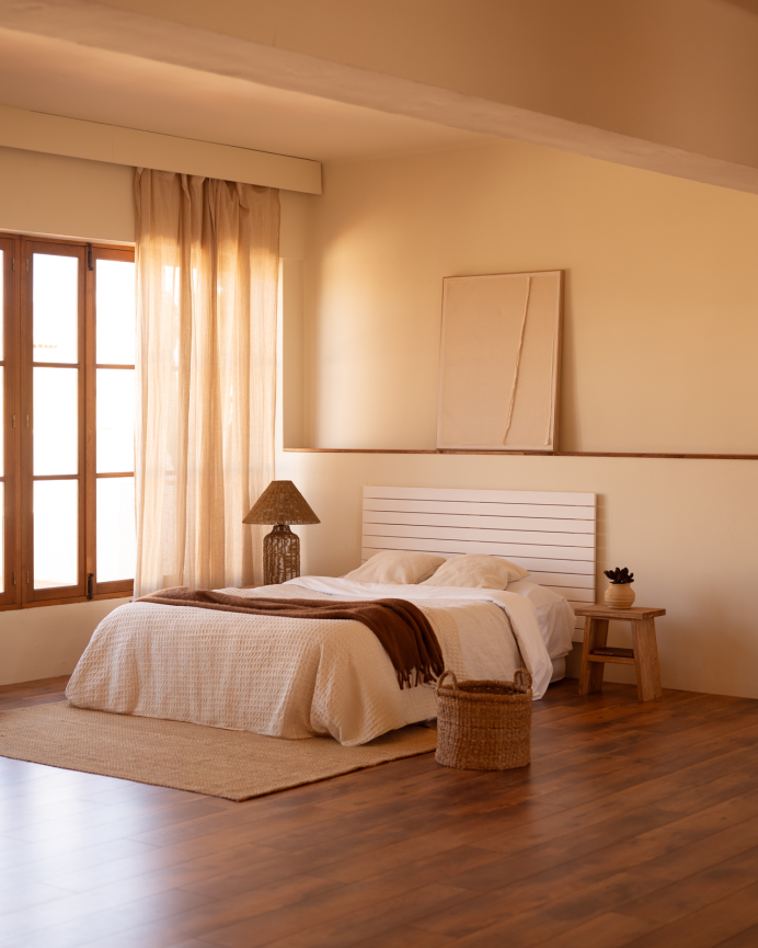 Solid wood headboard in white tones available in various sizes