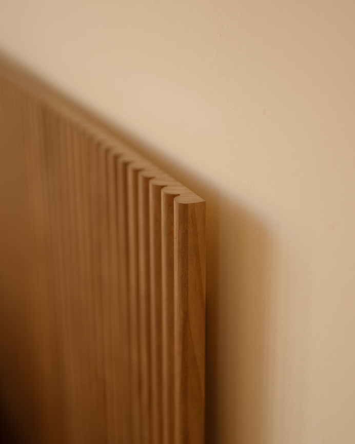 Solid wood headboard in dark oak tone of various sizes