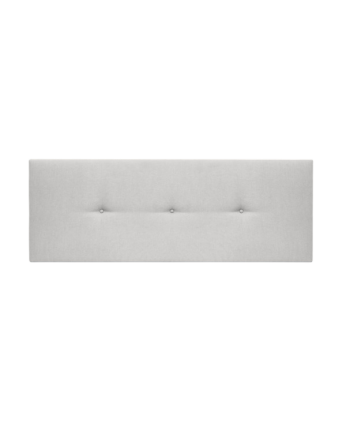 Upholstered polyester headboard with bone-colored buttons in various sizes.