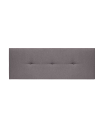 Upholstered polyester headboard with gray buttons in various sizes