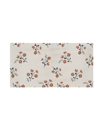 Solid wood headboard with a natural Flower motif stamping in various sizes.